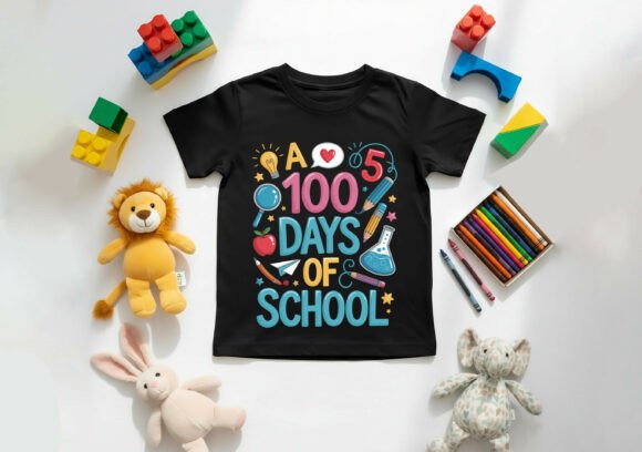 100 Days of School Graphics for T-Shirt Designs
