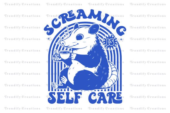 A Craft-Ready Retro Possum Graphic for T-Shirt Designs