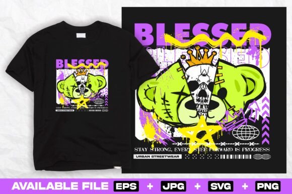Bear Doll Spray Paint Design: A Bold Graphics Asset for T-Shirts