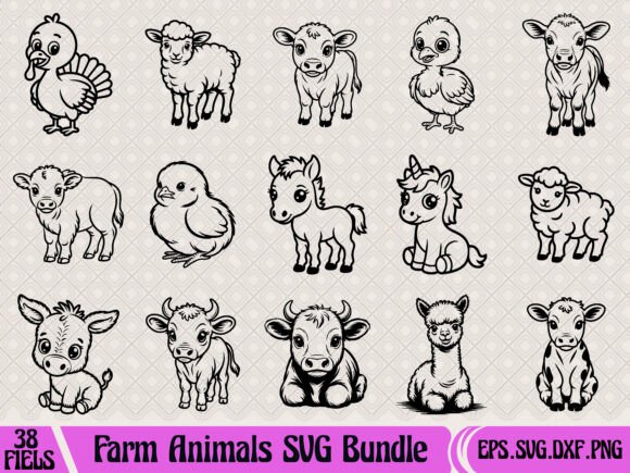 Cute Baby Animals SVG Bundle for T-Shirt Graphics