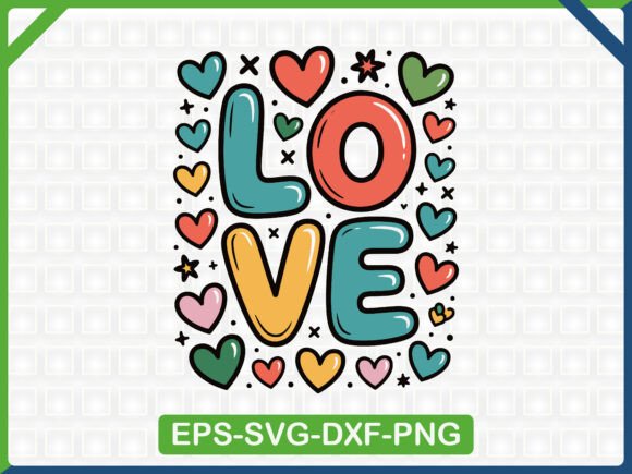 Cute LOVE Doodle Clipart: Graphics for T-Shirt Designs