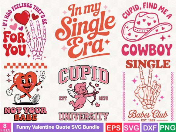 Funny Valentine Quote SVG Bundle for Graphics & T-Shirt Designs
