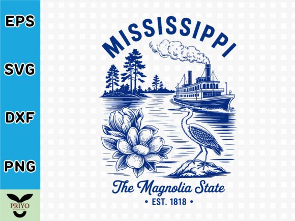 Graphic Design Assets for Mississippi T-Shirt Projects
