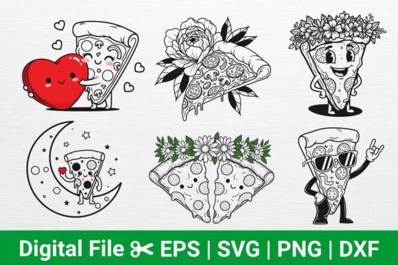 Valentine Pizza Heart SVG: T-Shirt Designs & Graphics